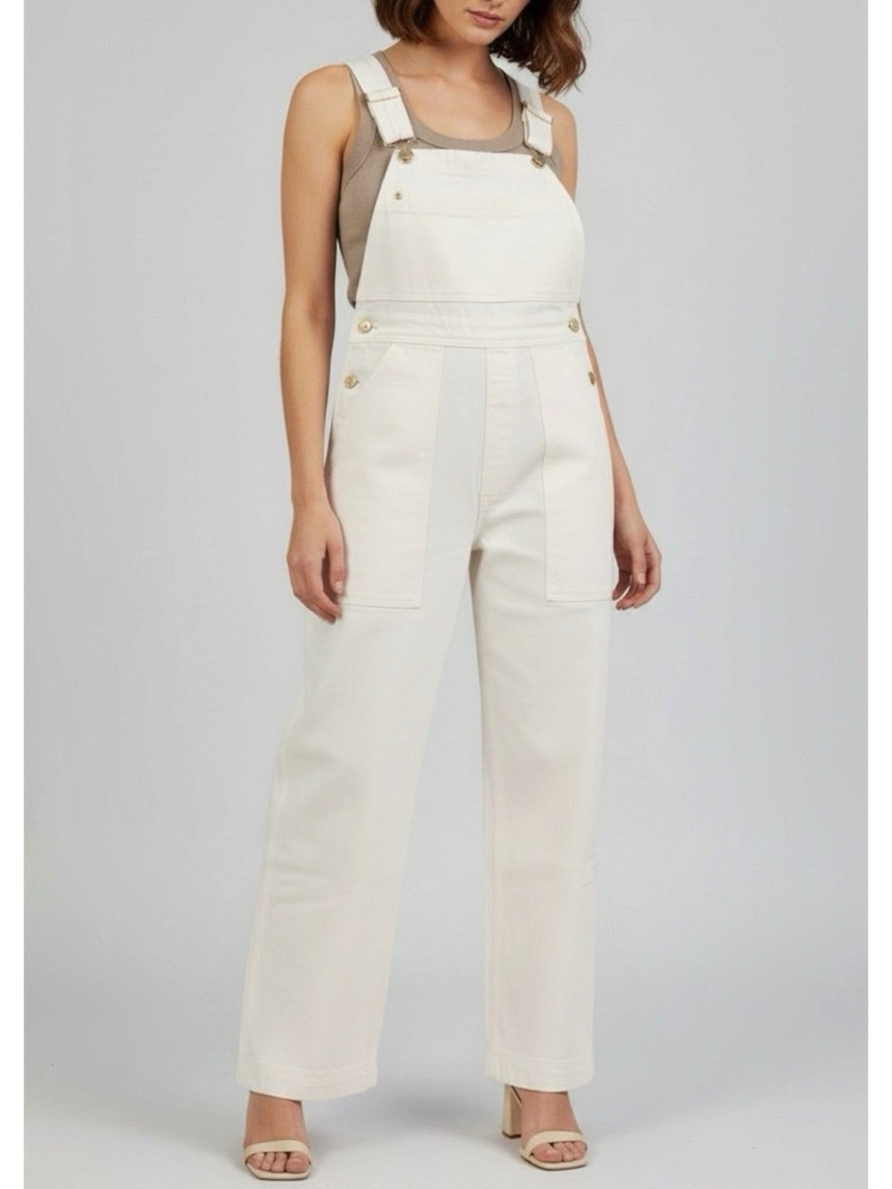 BIG BUD PRESS Denim Overalls, Vintage Tee Off-White, 1XL